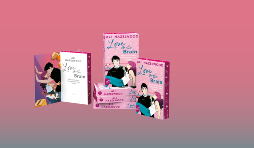Banner mit diversen Mockups von Ali Hazelwood, Love on the Brain im Taschenbuch