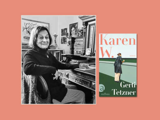 Banner mit Portrait von Gerti Tetzner und Cover von Karen W.