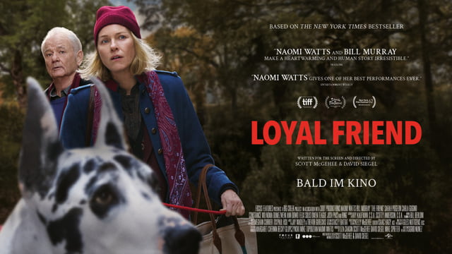 Naomi Watts und Bill Murray mit Dogge im Film "Loyal Friend"