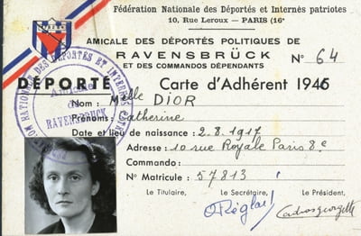 Catherines  Mitgliedskarte der Assoziation der Ravensbrück-Deportierten, 1946