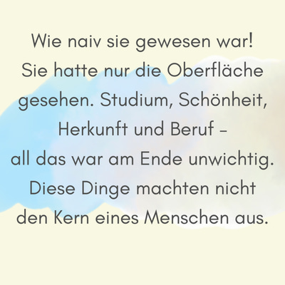Zitatgrafik aus Interview mit Asako Yuzuki. Text: "Wie naiv sie gewesen war! Sie hatte nur die Oberfläche gesehen. Studium, Schönheit, Herkunft und Beruf – all das war am Ende unwichtig. Diese Dinge machten nicht den Kern eines Menschen aus.“