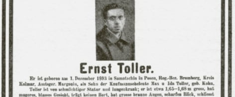 Fahndungsaufruf Ernst Toller