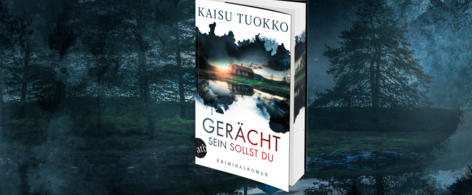 Packshit von Kaisu Tuokko, Gerecht sollst du sein, im Hintegrund eine düstere Landschaft in dunkelblau.