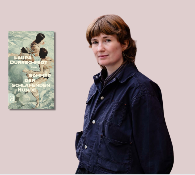 Banner mit Portträt von Laura Dürrschmidt und Cover von sommer der schlafenden Hunde