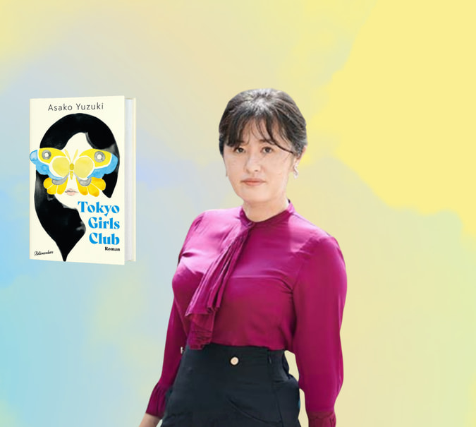 Banner mit Porträt von Asako Yuzuki und Cover von Tokyo Girls Club