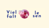 Jubiläumslogo 80 Jahre Aufbau. Text: "Vielfalt Lesen" auf gelbem Hintergrund