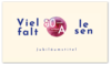 Jubiläumslogo 80 Jahre Aufbau Verlage mit Schrift &quot;Vielfalt lesen – Jubiläumstitel&quot;